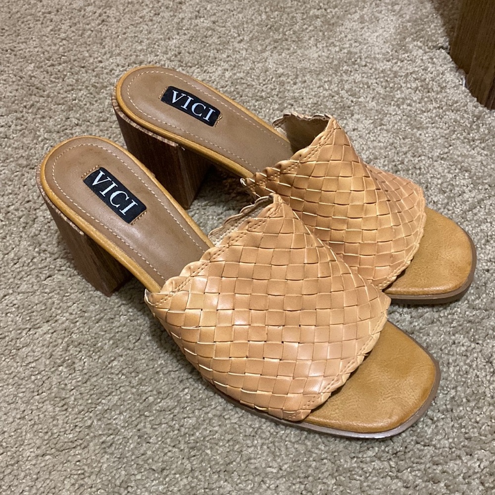 Vici woven block heels